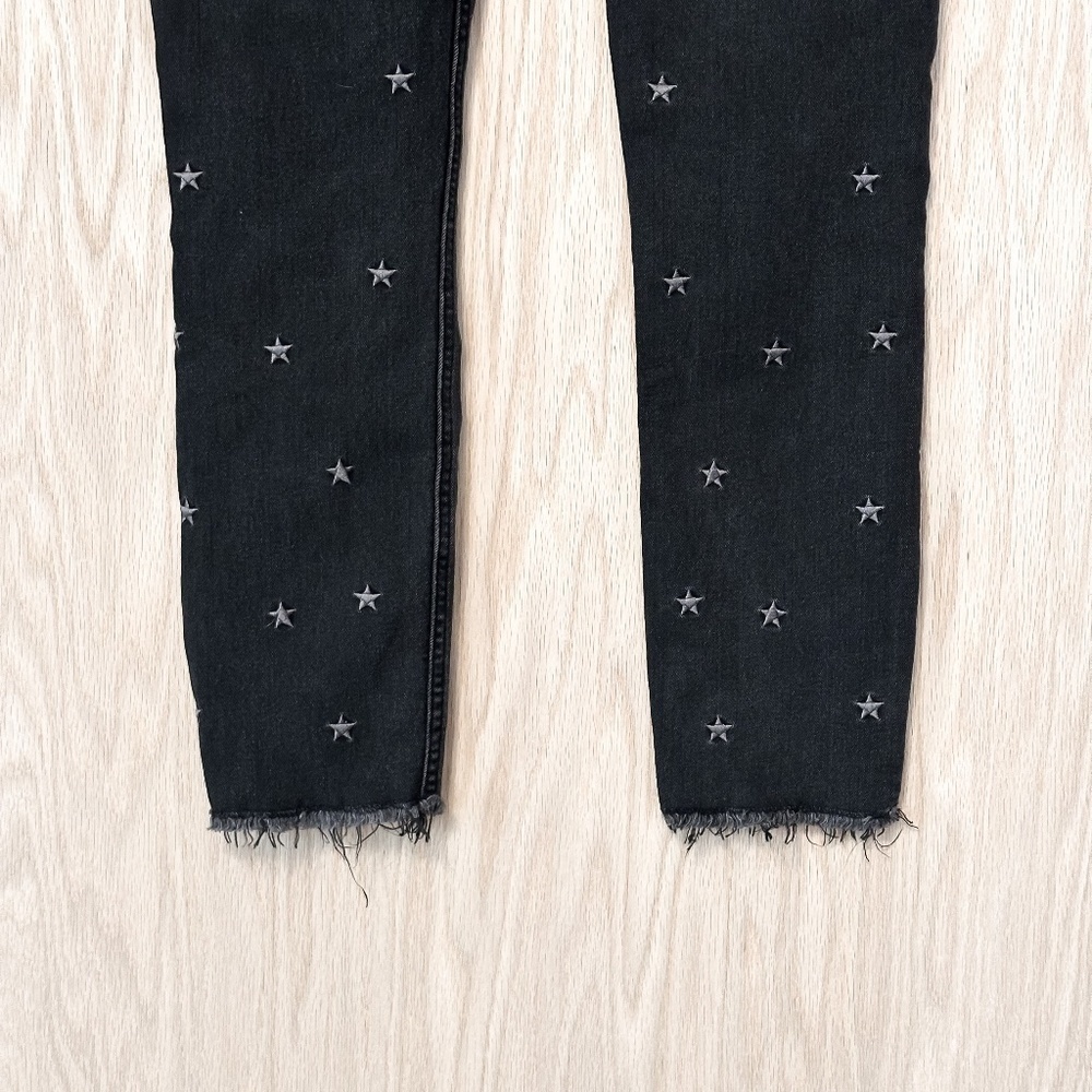 A&F Black Star Embroidered High Rise Skinny Jeans Star - Picture 7 of 8